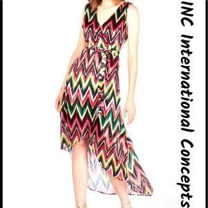 Elegant INC Chevron Rainbow Sleeveless Maxi Dress